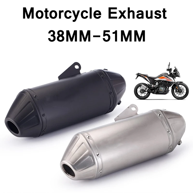 Motorcycle Exhaust 38mm-51mm Inlet Motocross Motorbike Muffler Silencer Pipe for DUKE790 890 CF800MT Z900 Z400 Z650 MT09