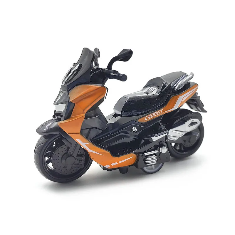 Mini Inertia Scooter Motorcycle Key Chain Kid Gift - Cooking Game Interactive Push Forward/Backward Van Lorry Model Car Role Pla