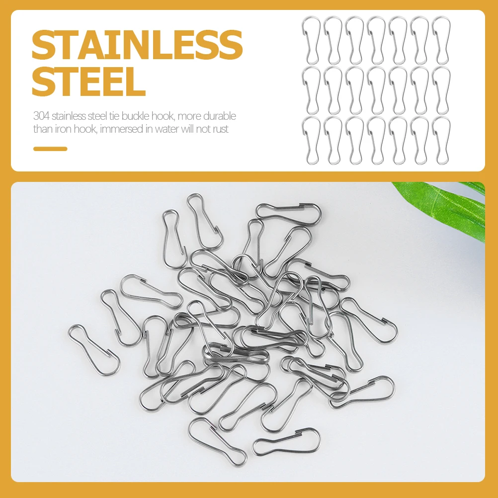 

100 Pcs Key Ring Decorative Buckles Stainless Steel Spring Clips Lanyard Hooks Snap Hooks for Outdoor Activities