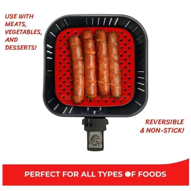 D0AB Air Fryer Papers Round Square 8.5in/9in Silicone Mat