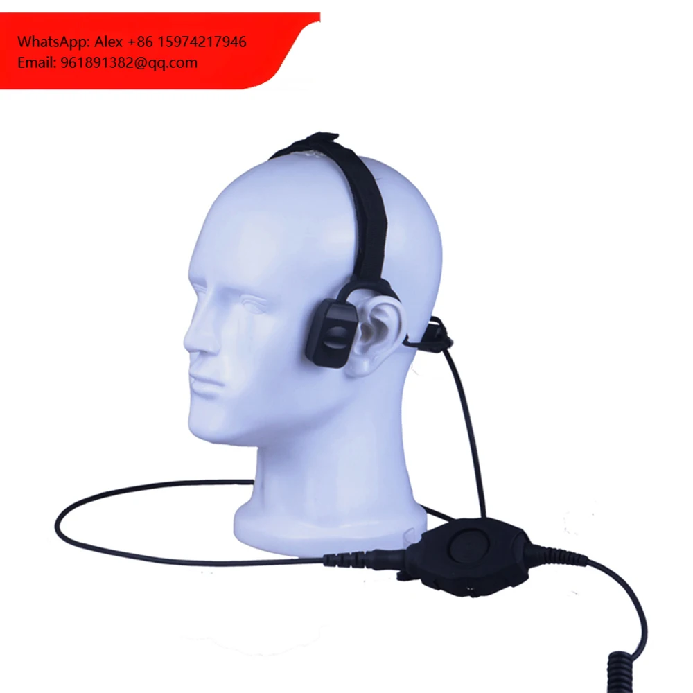 

IP68 Waterproof Wired Bone Conduction Headset For Two Way Radios-Quick Release PTT Noise Cancelling Earplugs Optional