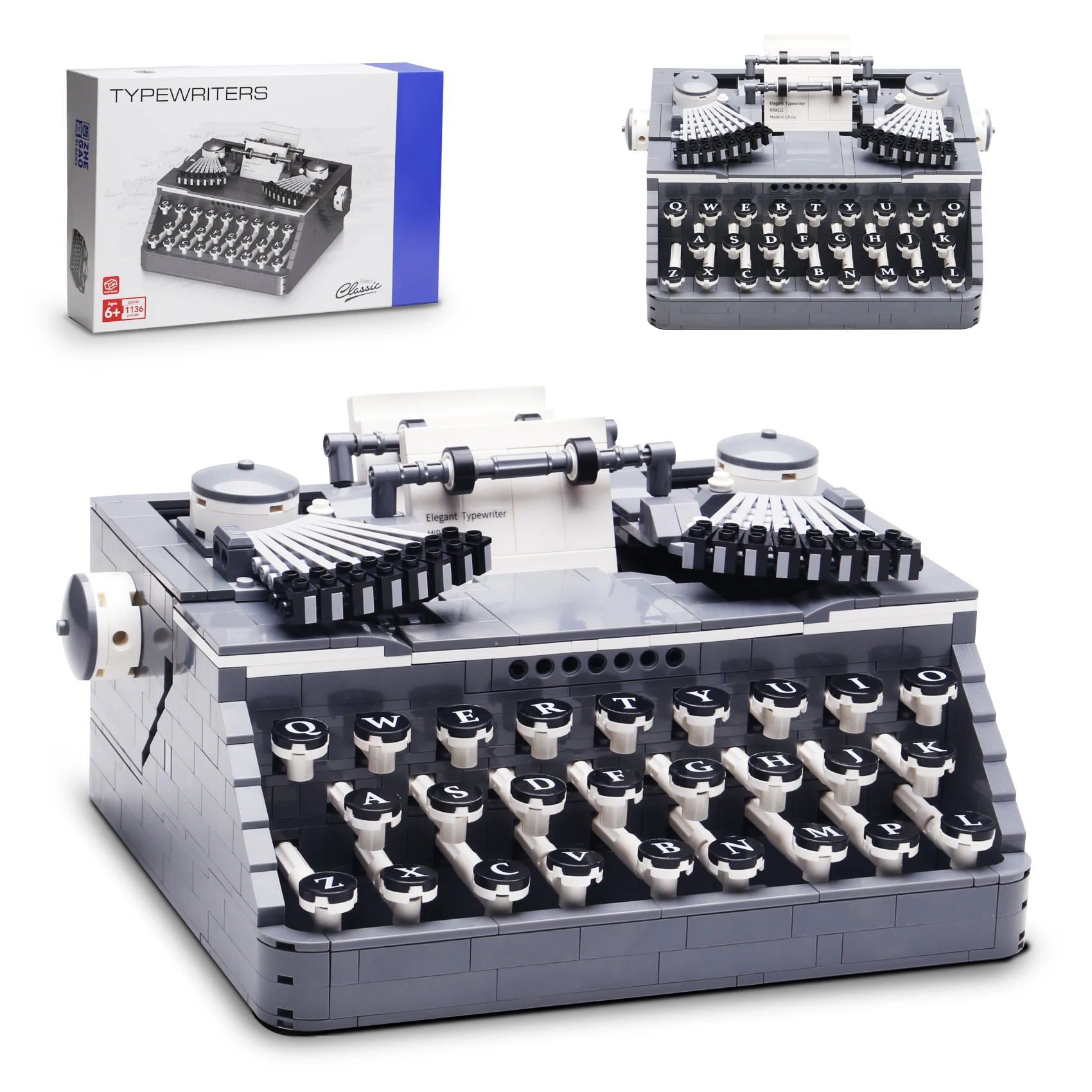 1136PCS Creative Classic Typewriter Building Blocks 21327 Idea Series Vintage Marking Machine Bricks Toys Gifts For Children Kid