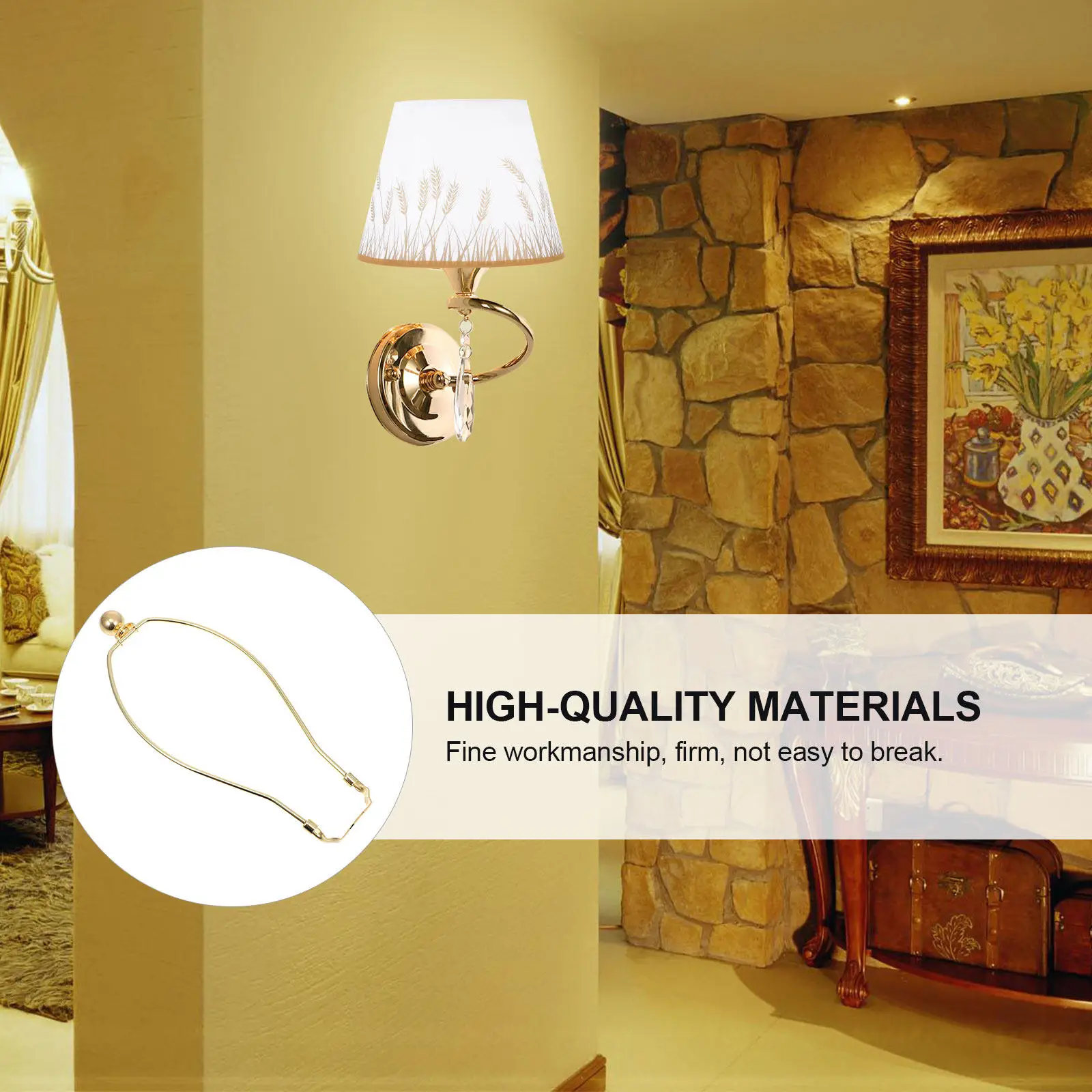 

Комплект из 2 кронштейнов для абажура, сверхпрочные держатели для настольных и напольных хрустальных ламп, нержавеющие, с гальваническим покрытием, фурнитура для освещения