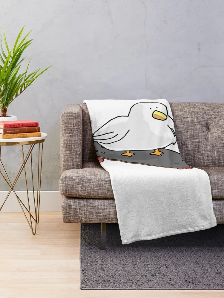 Skateboarding bird Throw Blanket Luxury For Decorative Sofa Stuffeds Blankets