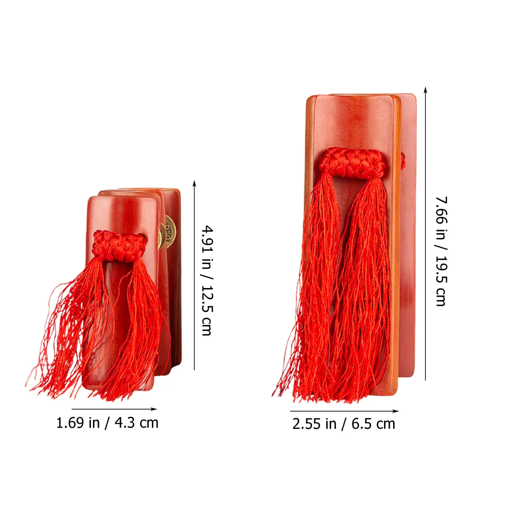 

Chinese Style Bamboo Kuaiban Clapper Red Color Professional Practical Safe Smooth Performance
