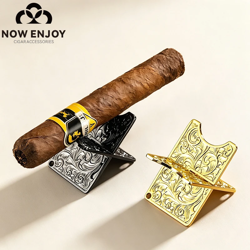 NOW ENJOY New Hot Selling Slim Luxurious Flower Tang Grass Three-dimensional Relief Craft Cigar Holder Mini Portable