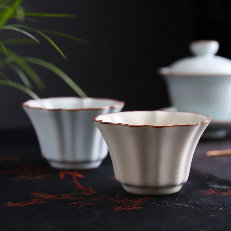 

Yellow Ru kiln master cup household ceramic small teacup dedicated to sample kung fu tea cup