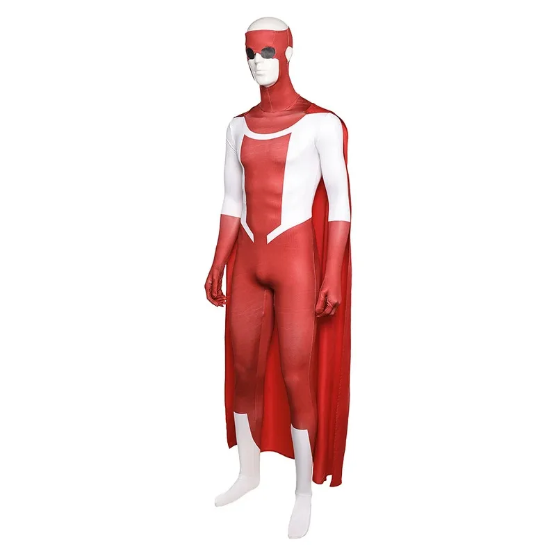 

asdh8@Cartoon Invincible Mark Gson Cosplay Jumpsuit Costume Season 3 Fantasia Cloak Men Red Suits Halloween Carnival Party Cloth