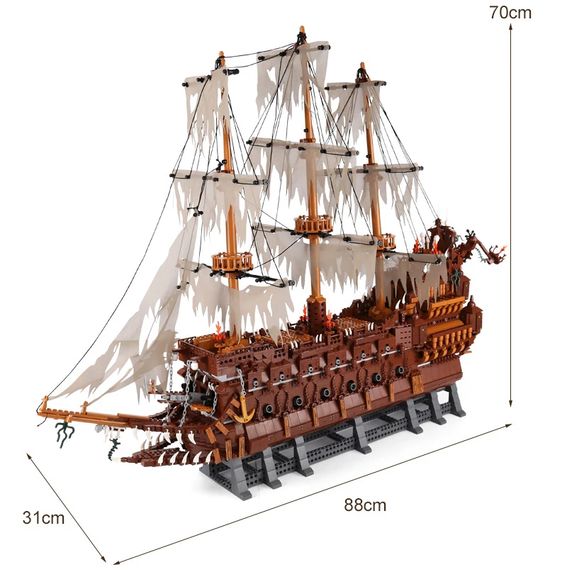 16016 3652PCS MOC Movies Series The Flying Dutchman Netherlands Ship Pirate Building Blocks Bricks Educational Toys For Children