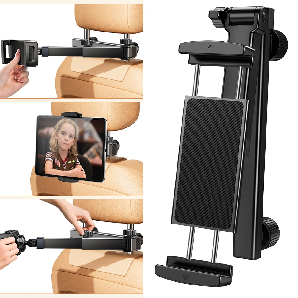 Car Tablet Holder 360 Rotation Headrest Tablet Mount Stretchable Arm Back Seat Headrest Bracket for iPad/Samsung Tab