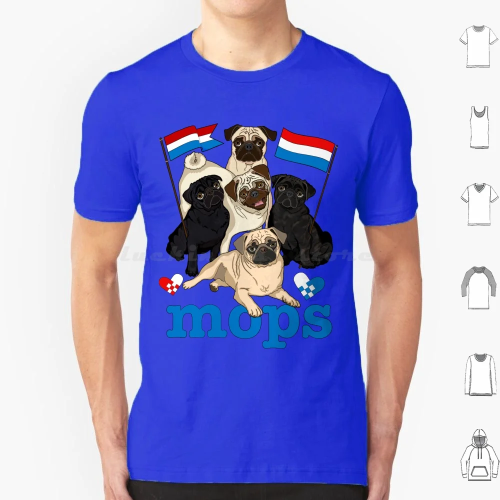 Mops! ( Luxembourgish Version! ) T Shirt 6Xl Cotton Cool Tee Pug Pugs Pug Grumble Mops Hond Fivepugs L ? Tzebuergesch Jana