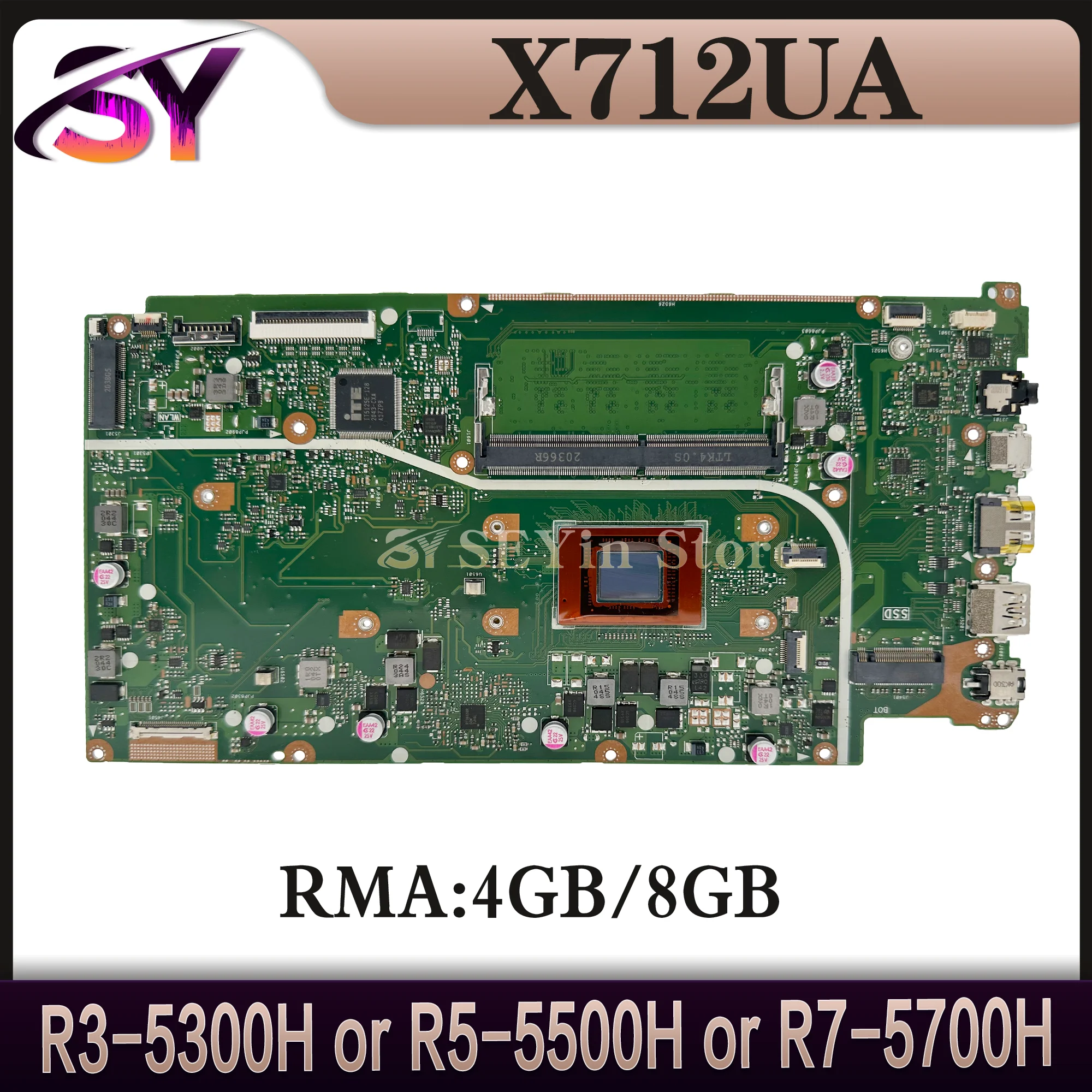 

X712U Mainboard For ASUS X712UA M712UA D712UA Laptop Motherboard R3-5300U R5-5500U R7-5700U RAM-4GB/8GB