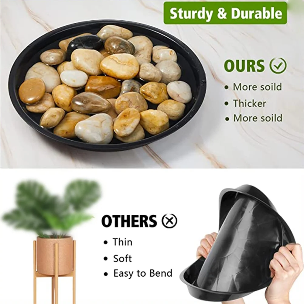 2pcs PP Round Saucers for Indoor Plants Succulents Flower Pots Drainage Water Collection Prevent Floor Stains Garden