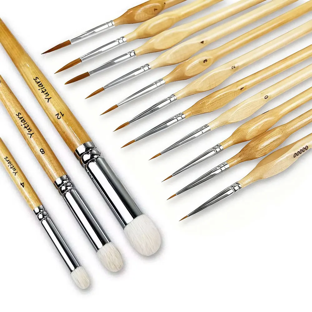 Model Paint Brushes Dry Brush - Large Dry Brush Set with Miniature Detail Paint Brush Set for Effortless Miniature Painting, Sca