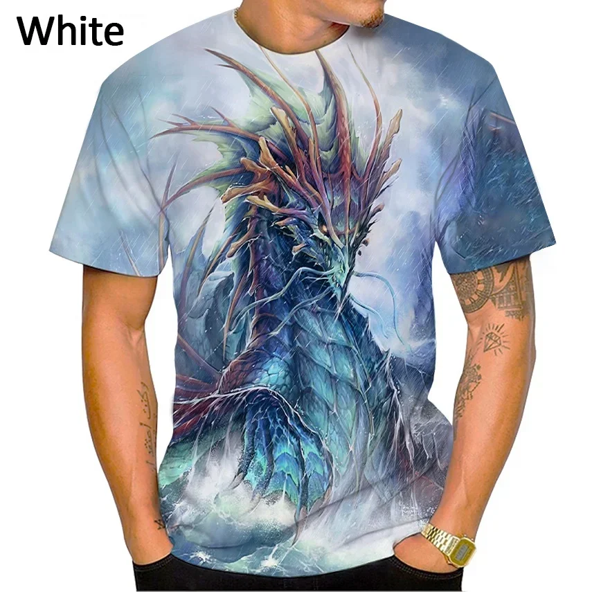 Summer New Dragon 3D Printed T-shirt Hip-hop Harajuku Unisex Cool T-shirt Fashion Personality Short-sleeved