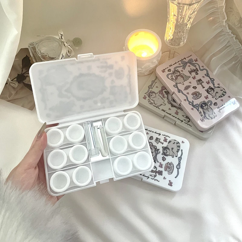 6Pair Contact Lens Case 16Type Contact Lens Storage Box Portable Eyes Care Contact Lenses Container Box Eyewear Organizer