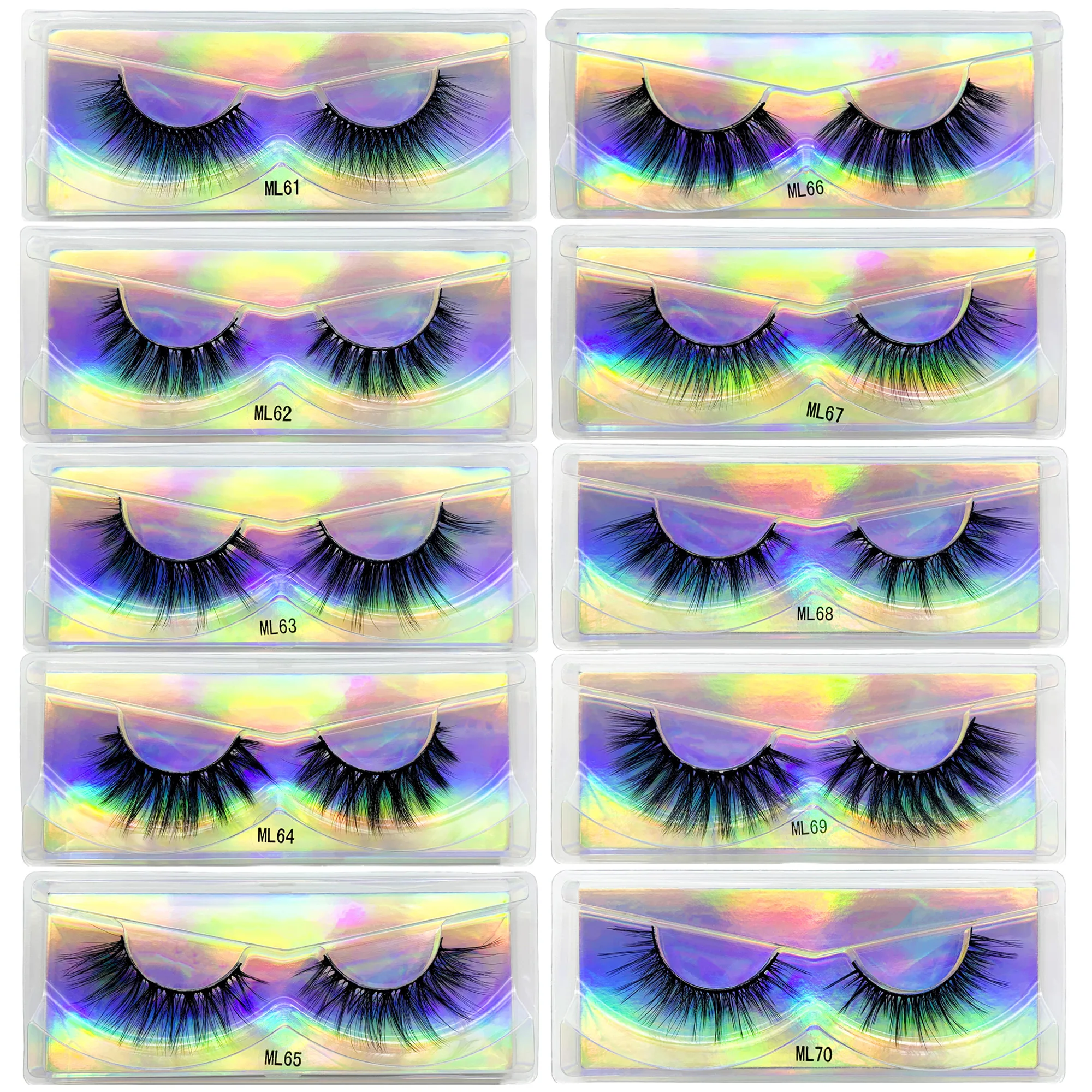 100pairs Cat Eye Wimpers Faux Nertsen Wimpers Gevleugelde Einde Oog Langwerpige Wimpers Natuurlijke lange Manga Wimpers Nep Wimpers Make-Up