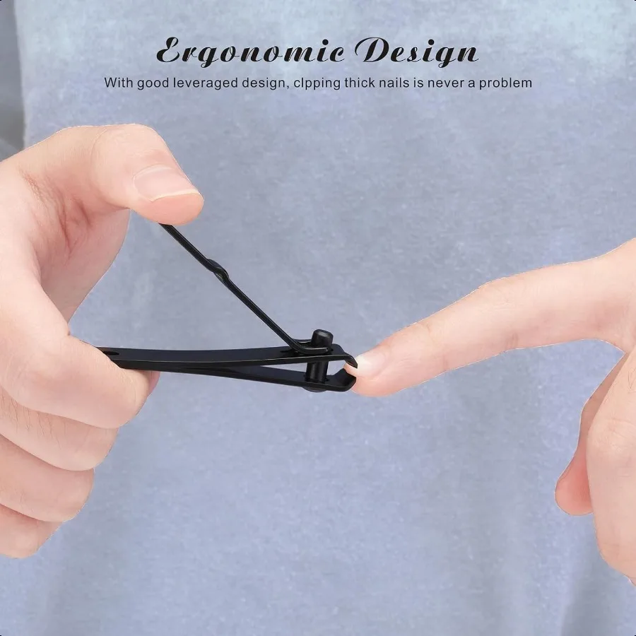 Nagelknipperset voor dikke nagels Vingernagelknipper met vijl Ultrascherpe snijder voor ingegroeide teennagelknipper Zwart