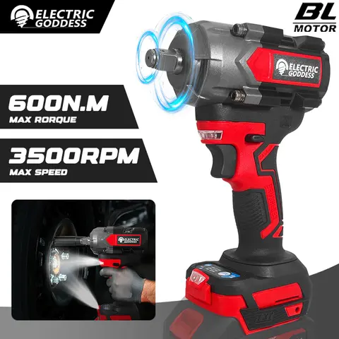 전기 여신 600NM 토크 브러시리스 모터 전기 임팩트 렌치 Makita 18V 배터리 핀 용 무선 스크루 드라이버 드라이버 도구