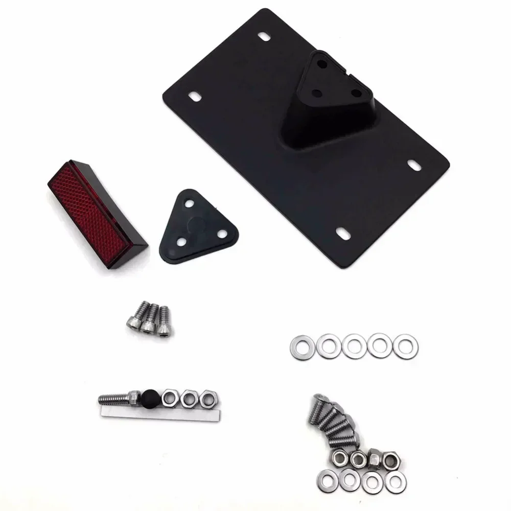 License Plate Mounting Kit for Harley Davidson Softail Deluxe FLSTN/ SuperLow XL883L BLACK Aftermarket Up To 7-1/4