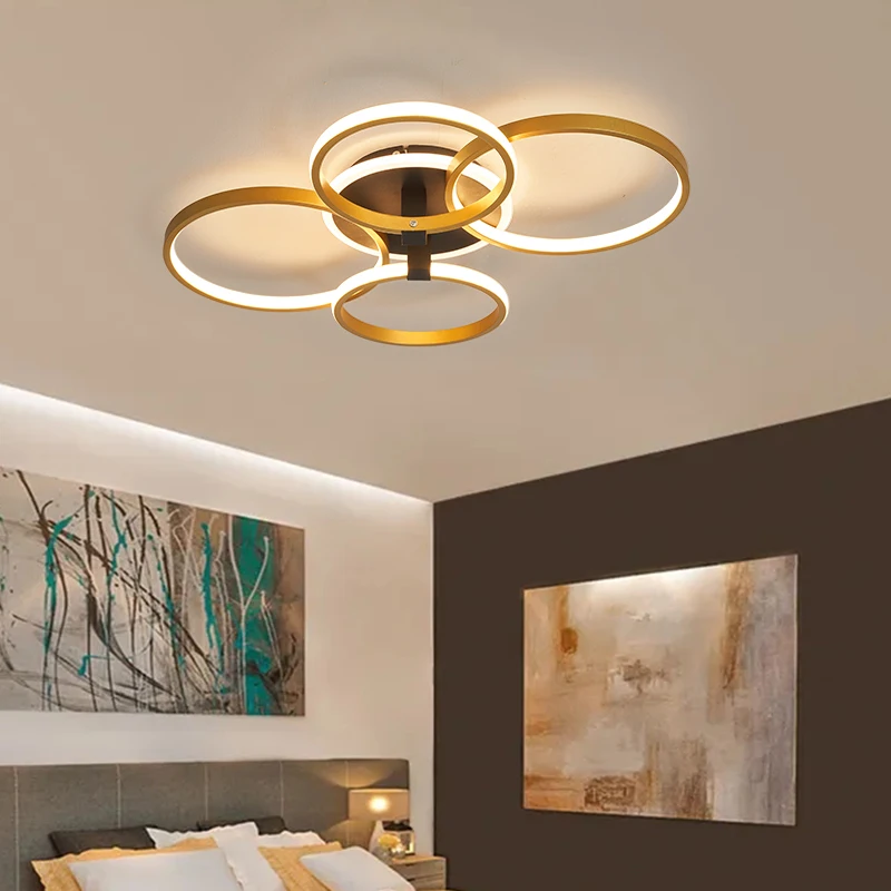 

New Modern led Ceiling Lights for living room bedroom Studyroom Ceiling Light Gold+Black Painted Ceiling Lamp Fixture AC110-240V