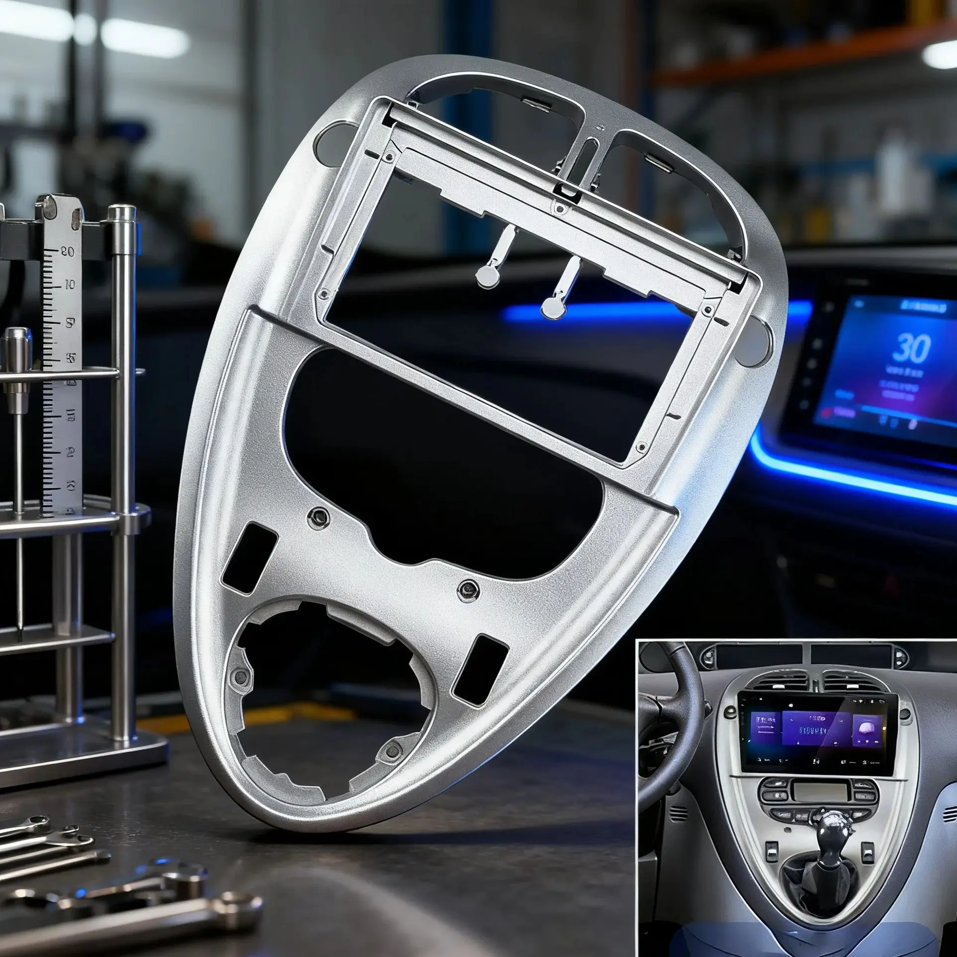 

9 Inch Car Central Control Panel Frame For 1999-2010 Xsara Picasso: Dashboard Mount Kit Car Interior Accessories