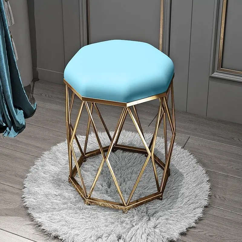 Women\'s Light Luxury Vanity Stool Chair Home Stool Makeup Nail Dresser Bedroom Girls Nail Stool