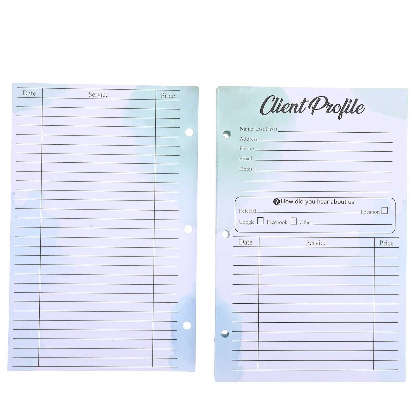 50Pcs Customer Profile Cards Paper Client Record Sheets for Small Business Salon Stylist Barber Client Information Record