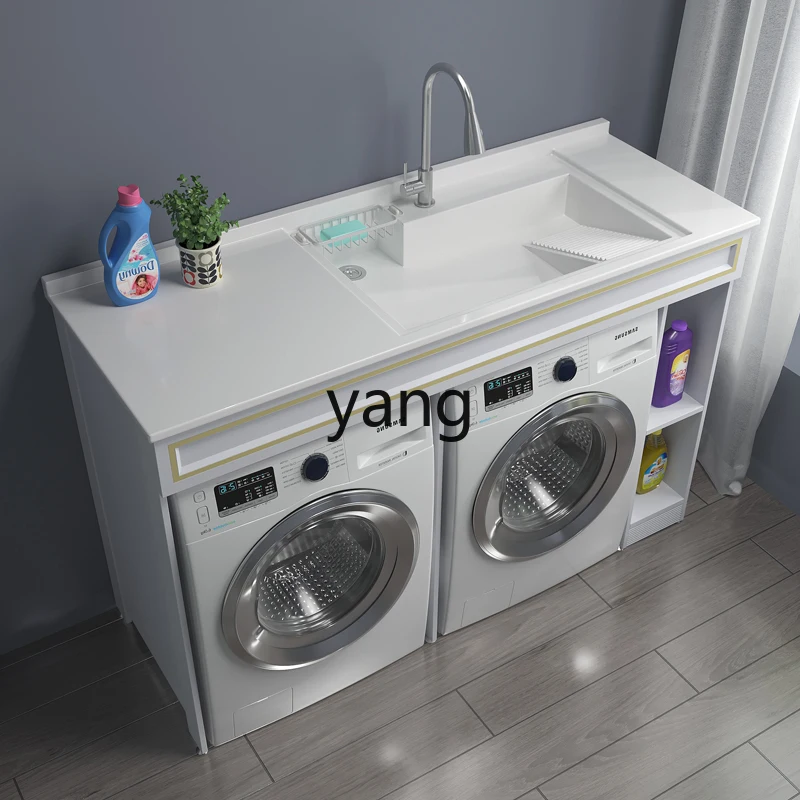 YJQ double washing machine cabinet balcony laundry cabinet combination corner cutting integrated dryer significant other