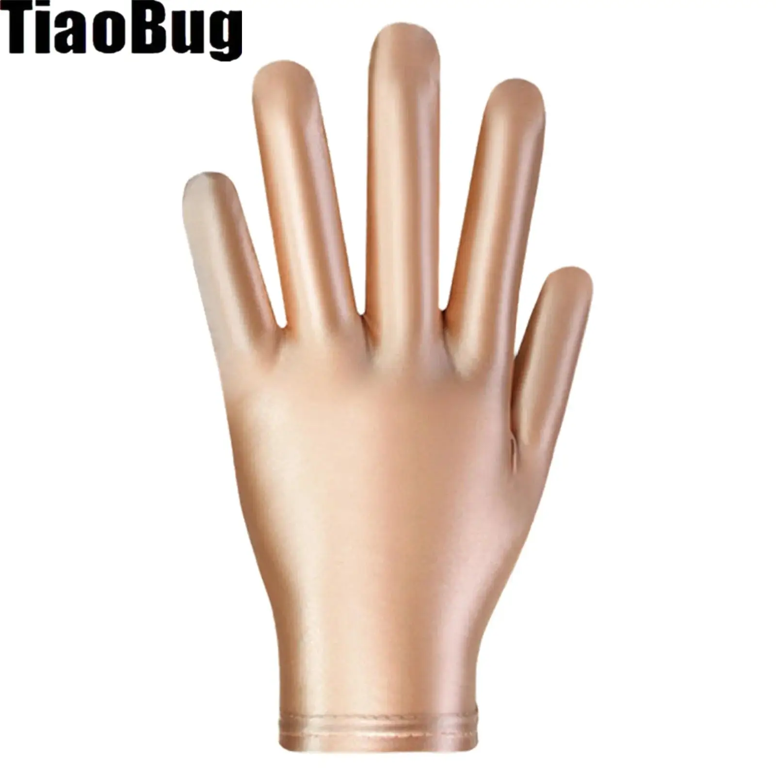 

1 Pair Unisex Adult Shiny Spandex Stretchy Gloves Metallic Halloween Cosplay Costume Hand Accessories