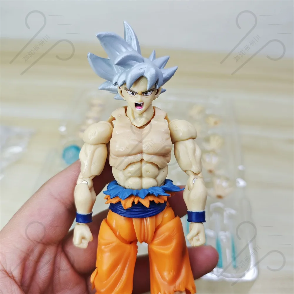 لعبة دراغون بول سوبر الشكل الأبيض الشعر سون جوكو عمل الشكل Migatte No Goku'I 16 سنتيمتر بولي كلوريد الفينيل لعبة هدية أنيمي جمع نموذج تمثال