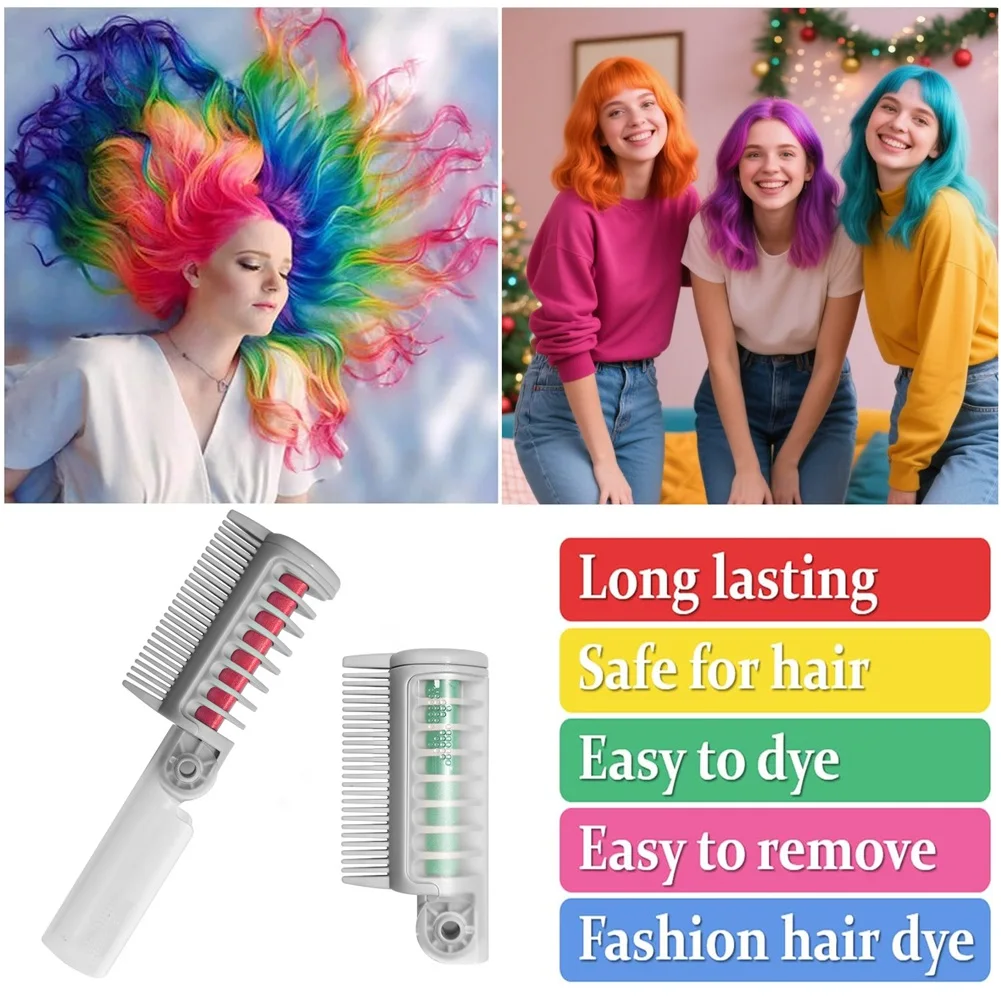 8 عبوات من أعواد طباشير الشعر متعددة الألوان للحفلات الممتعة وقابلة للغسل لون الشعر للمناسبات والتصفيف اليومي #2