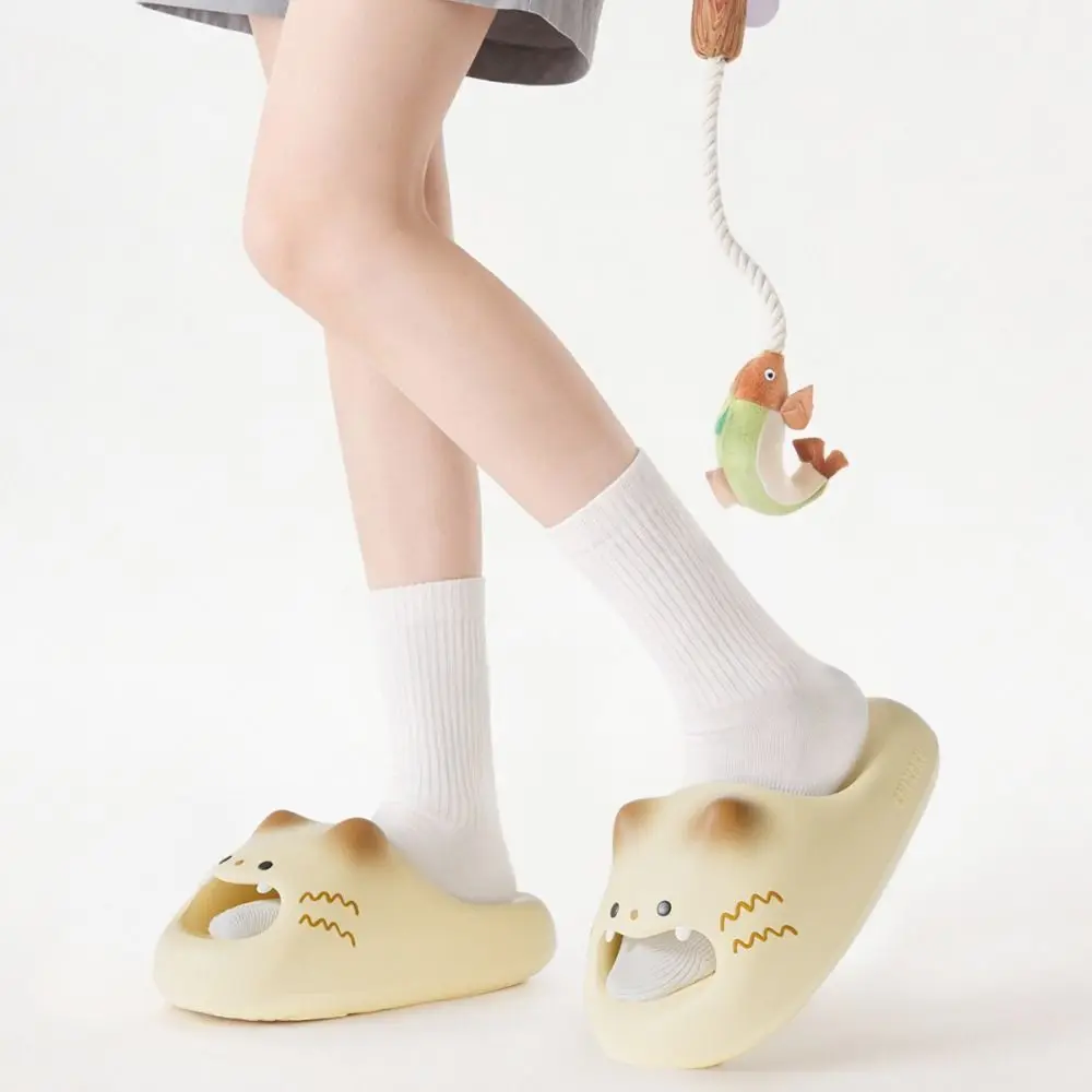 New Waterproof Cat Slippers Anti Slip Bottom Cat Paw Cat Paw Slippers Closed Toe Soft Bottom Kitty Mules Spring Summer