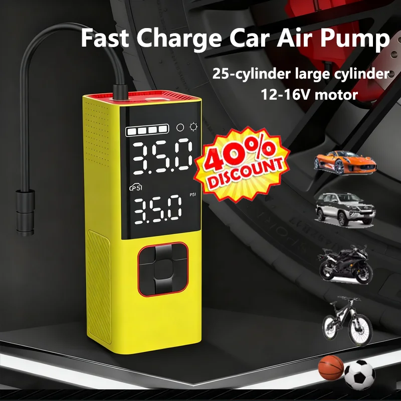 

Беспроводной светодиодный автомобильный воздушный насос, портативный автомобильный беспроводной воздушный насос типа C, цифровой дисплей, давление в шинах, электрический насос для автомобильных шин