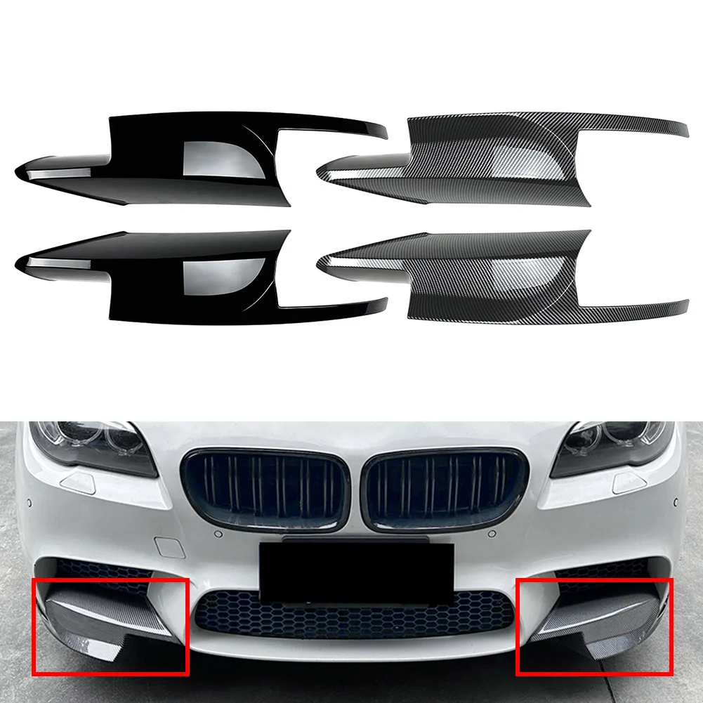 2PCS Car Front Side Corner Splitter Spoiler Lip Trim For BMW 5 Series F10 F11 M5 2011 2012 2013 2014 2015 2016 2017