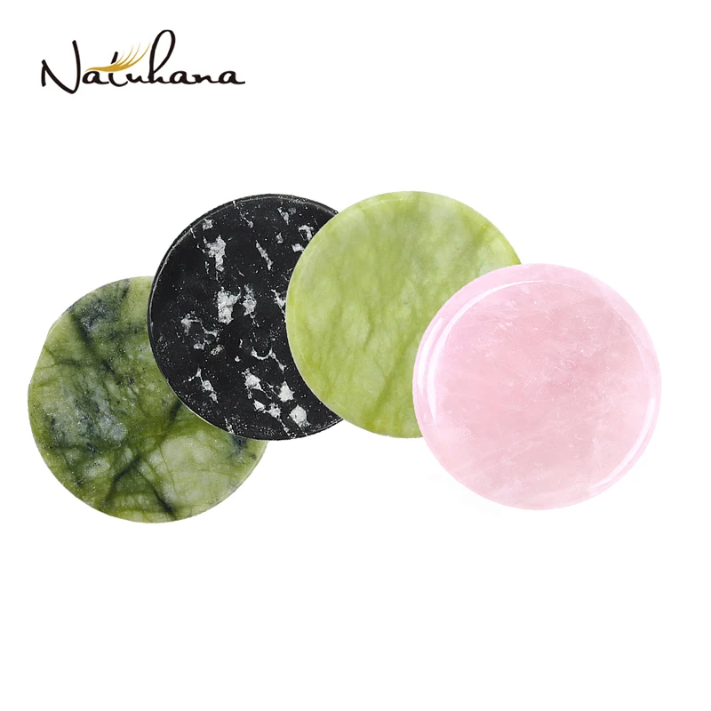 NATUHANA Round Jade Stone False Lash Glue Adhesive Pallet Pad Holder 100 pcs Waterproof Shim Paper for Eyelashes Extensions Tool