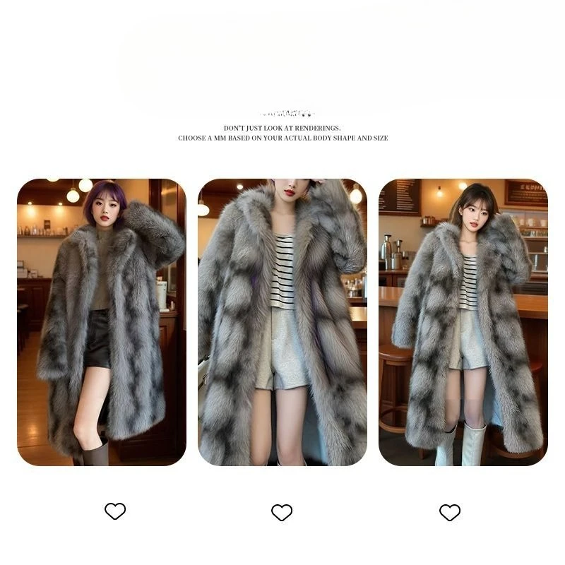 Loose Environmentally Friendly Hair Thickened Temperament Commuting Coats Winter New Fashionable Young Imitation Fox Fur Jacket