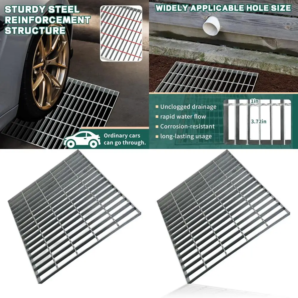 

Дренажная решетка из оцинкованной стали 20x20 дюймов, усиленная, B125, для канализации, всепогодная, для наружного применения