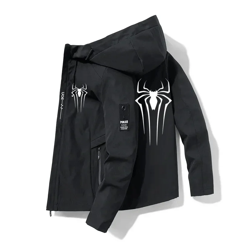 

In 2024, the new men's hooded jacket printed Spring and Autumn boutique windbreaker is fashionable casual.