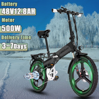 LANKELEISI G660 Electric Bike 500W Brushless Motor 48V12.8AH Lithium Battery Mountain E-bike 20 Inch Tire Snow Electric Bicycle