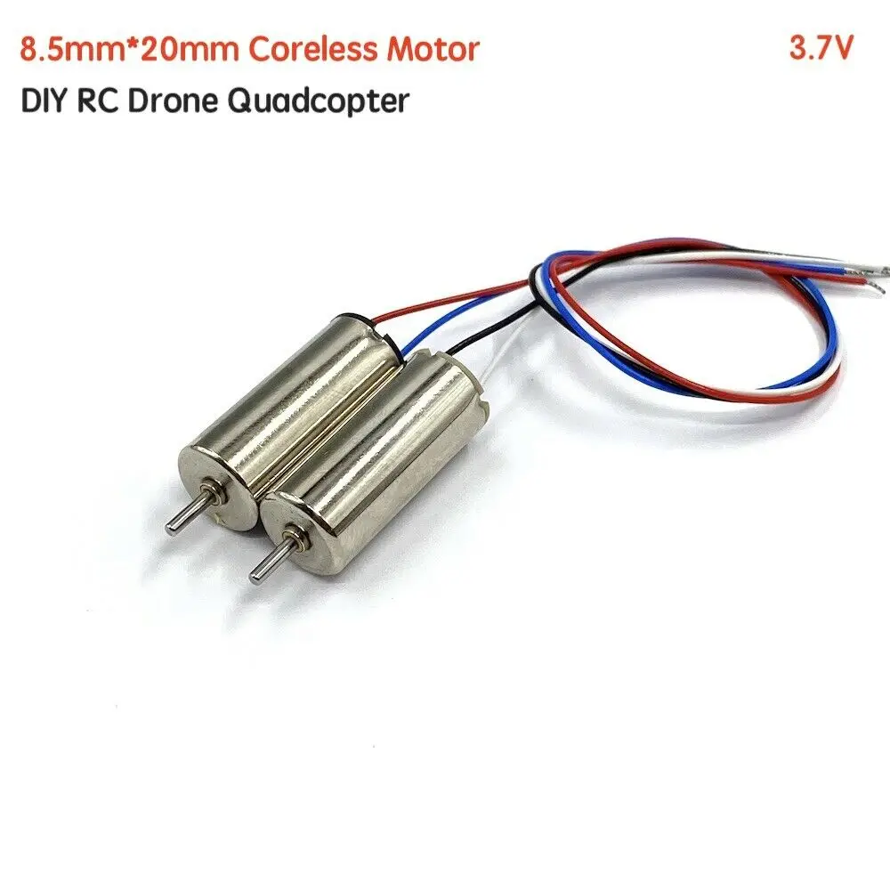 2pcs 8520 8.5mm * 20mm CW + CCW RC 드론 쿼드콥터 코어리스 모터 전기 엔진, DC 3.7V 56000RPM / DC 7.4V 52000 RPM 고속