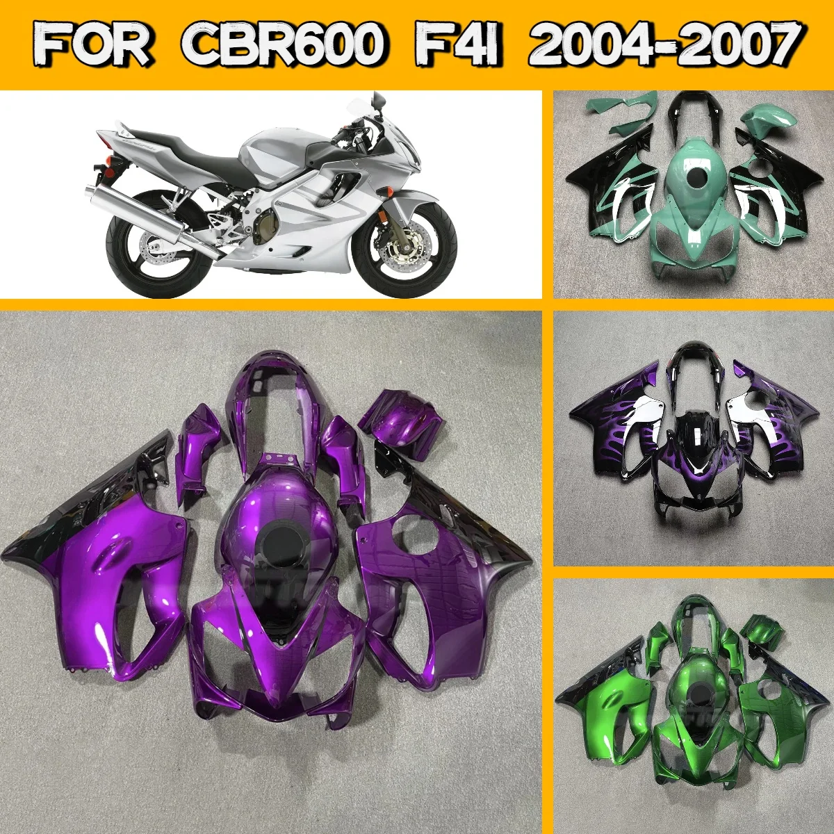 For 2004-2007 Honda CBR600 F4i Unique Design Plastic Injection Molded Fairings New Style 04-07 CBR 600 F4i Fairing Set