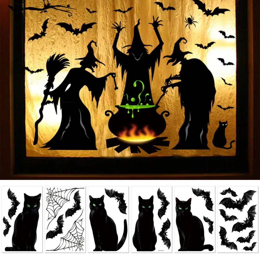 Horror Wall Decoration Wall Stickers Halloween Window Stickers Home Decoration Party Supplies Terrifying DIY Festival Stickers