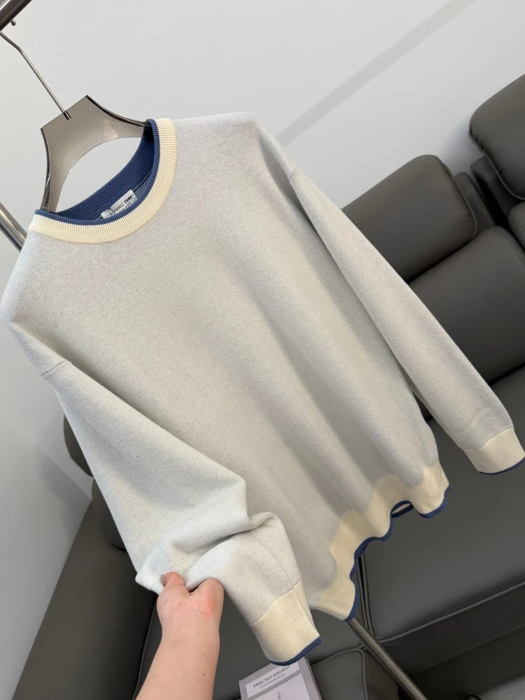 

Soft Cozy Men's round Ne Knitted Sweater Faionable Color Blo Design Casual Sle Long Sve Warm Winter Autumn Top