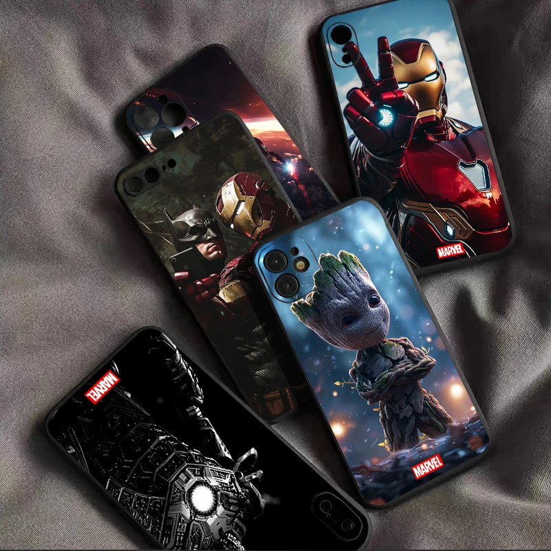 마블 어벤져스 다리미 맨, 아이폰 15, 14, 7, 8 플러스, 13, 12, 11 프로, XS, XR, XS 맥스, 13, 12, 미니 폰 케이스