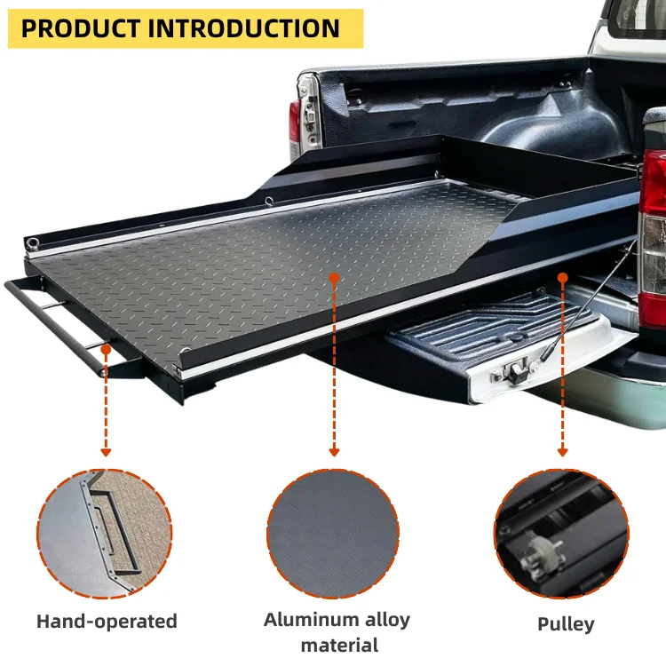 Factory Customized Pickup Truck Push-Pull Slide Drawer Tray for Ford F150 Dodge Ram Hilux Chevy Gmc BYD Shark Truck Bed Slide
