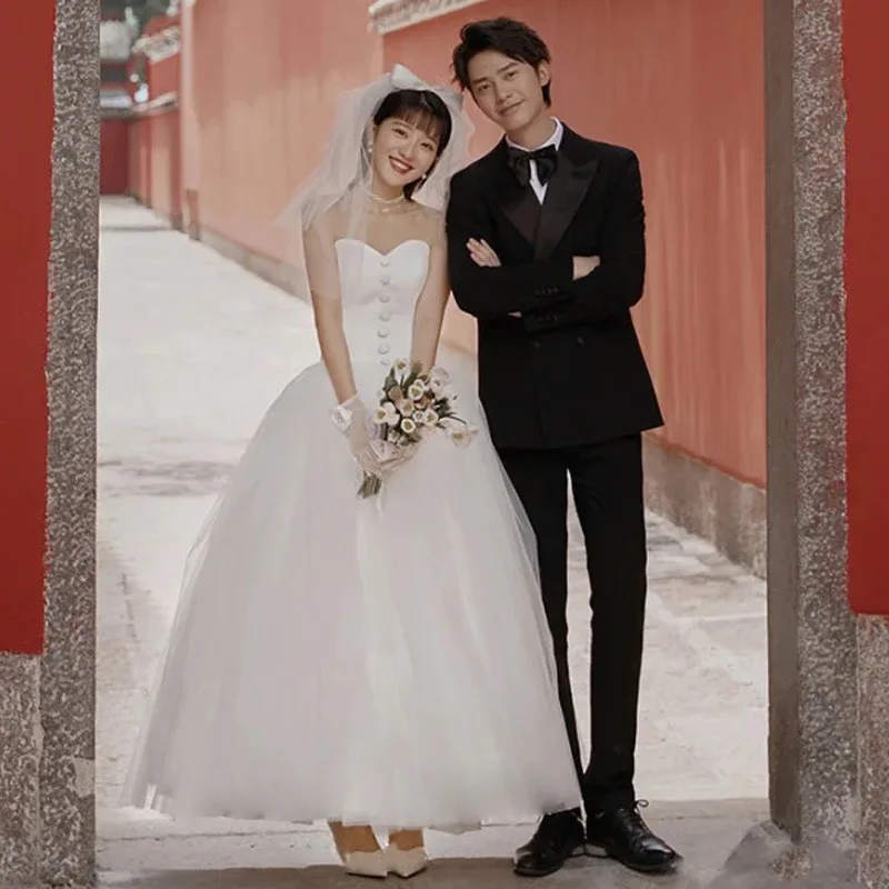 

Strapless wedding dress 2026 new bride white dress