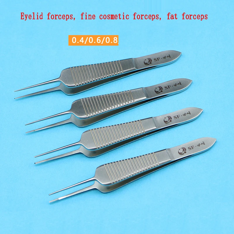 Nano traceless double eyelid tweezers Ophthalmic platform with tooth tweezers burying tool microscopic cosmetic plastic instrume