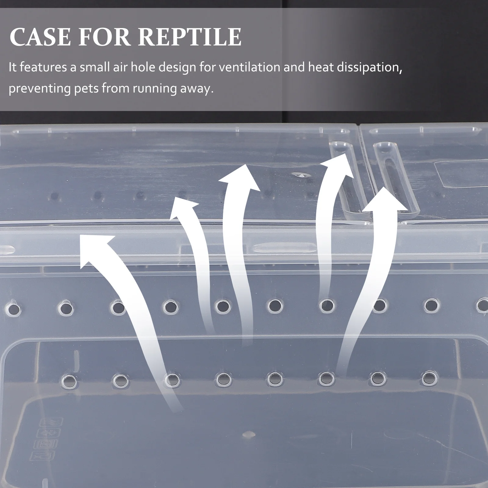 

Reptile Feeding Box Transparent Plastic Case For Gecko Snake Spider Scorpion Tortoise With Ventilation Holes Anti-Escape Design