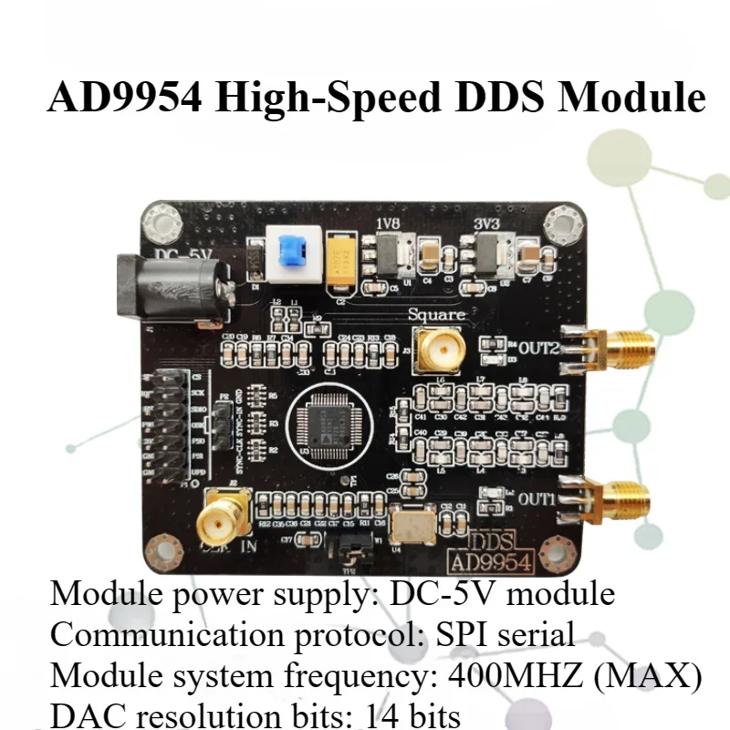 AD9954 DDS Signal Generator Module Sine Wave Square Wave RF Signal Source 400M Main Frequency Development Board